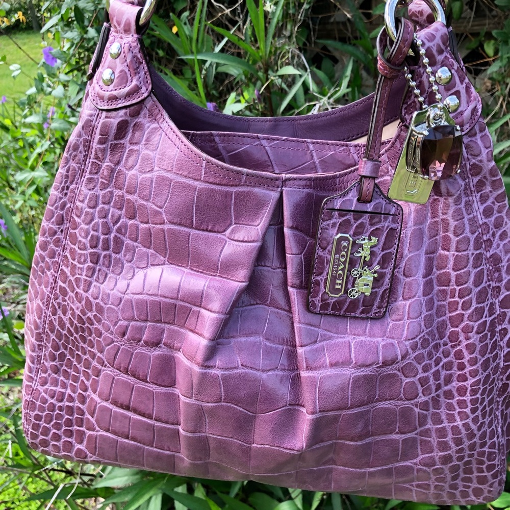 Coach Purple Croc Handbag